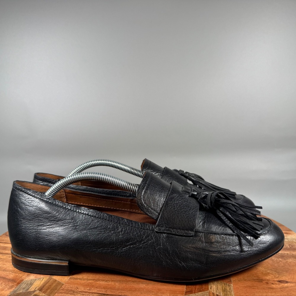 Franco Sarto Brixley Womens Black Leather Tassel Loafers Shoes Size 8.5 M